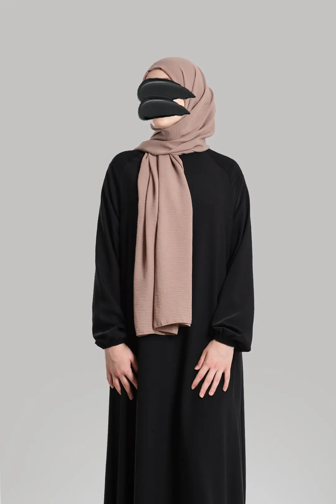 Cazz Crepe Large Size Shawl Light Brown 5