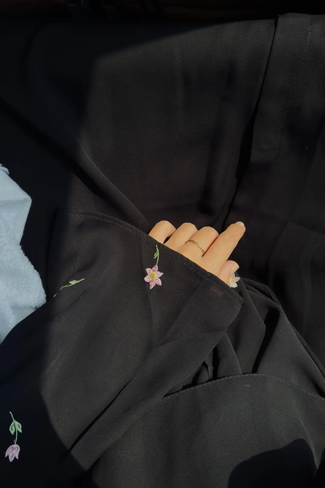 Embroidered Abaya Set Black 3