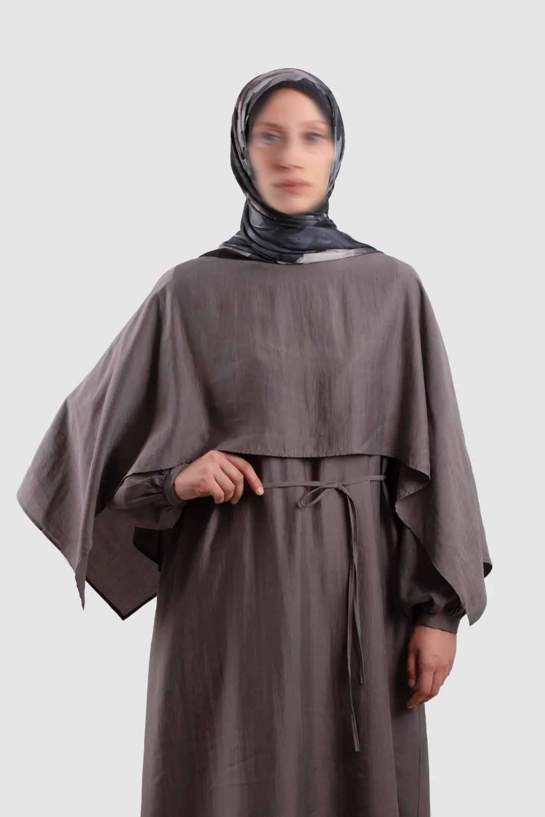 Volanlı Bisiklet Yaka Elbise Çakıl