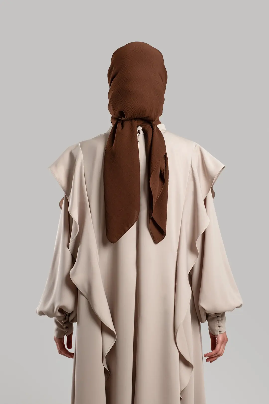 Ruffled Dress, Abaya, Stone 6