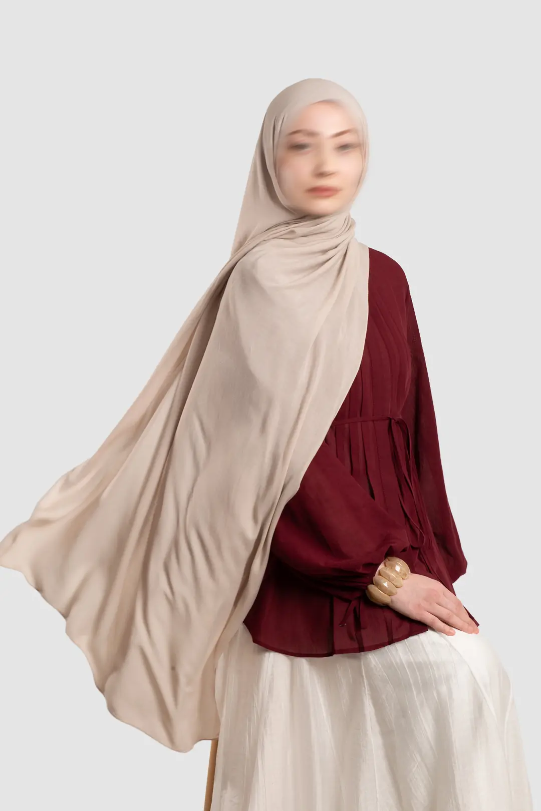Soft Viscose Scarf, Stone 3