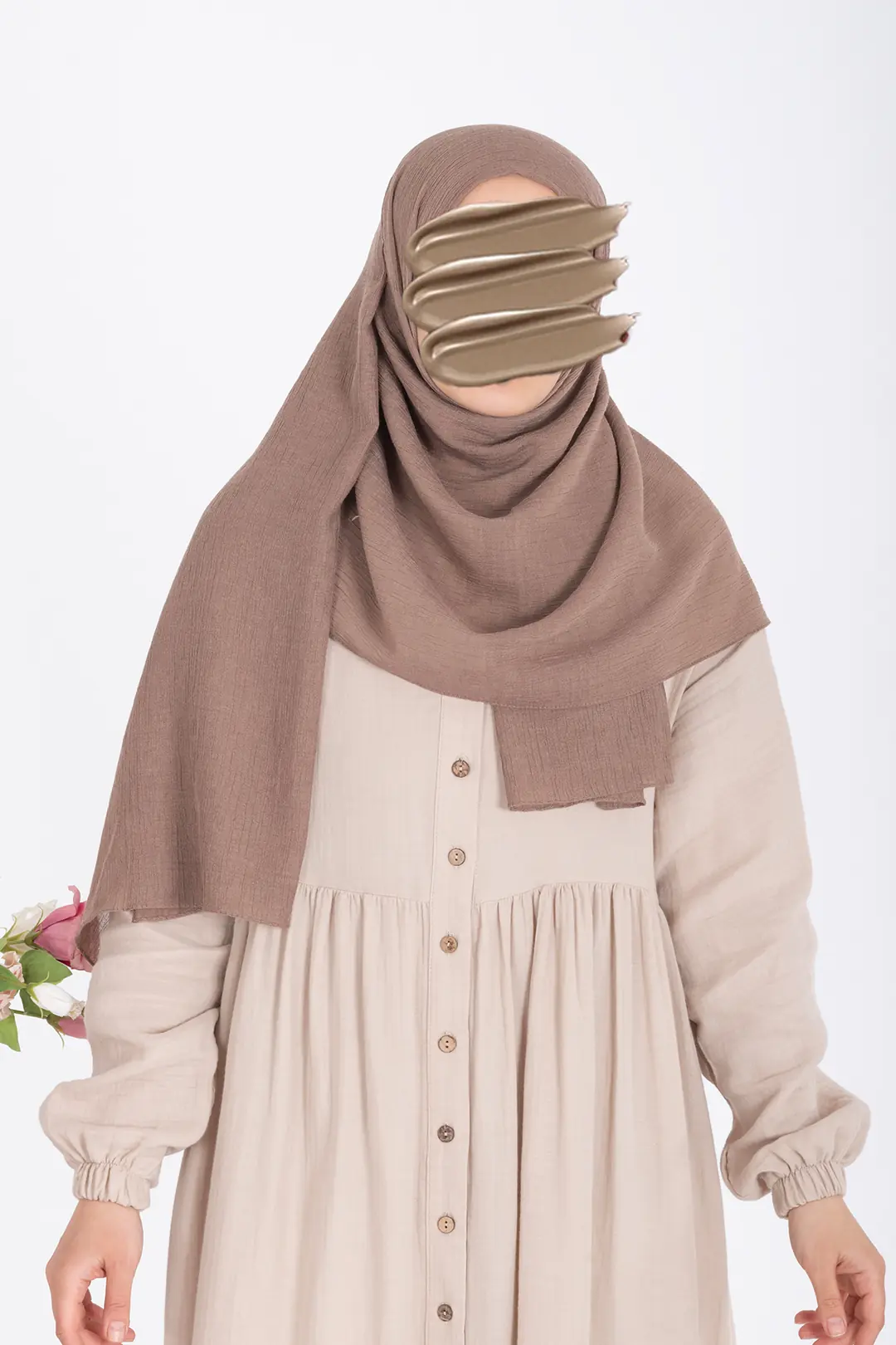 Natural Krinkıl Şal Vizon