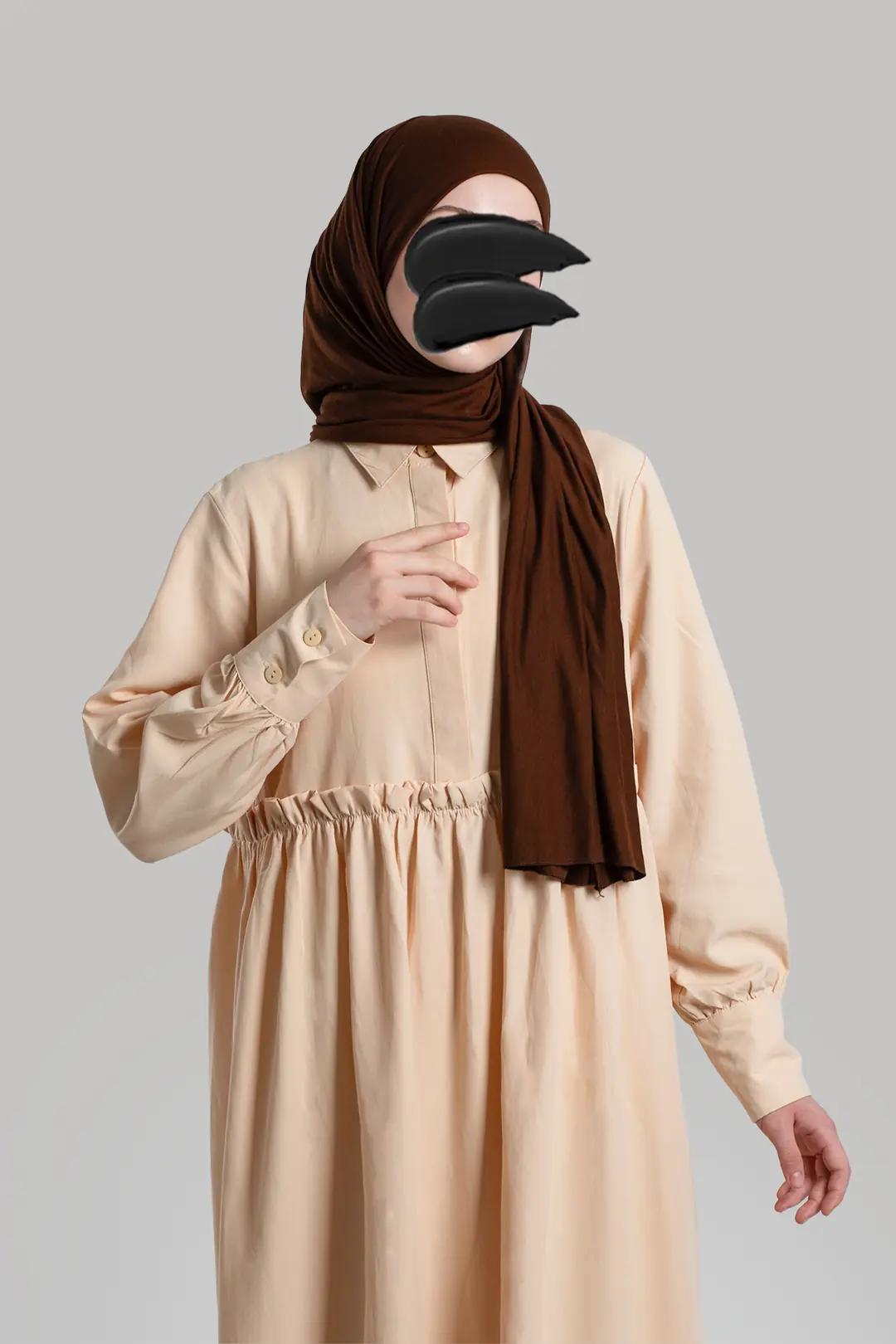 Poplin Hijab Dress with Stones 2