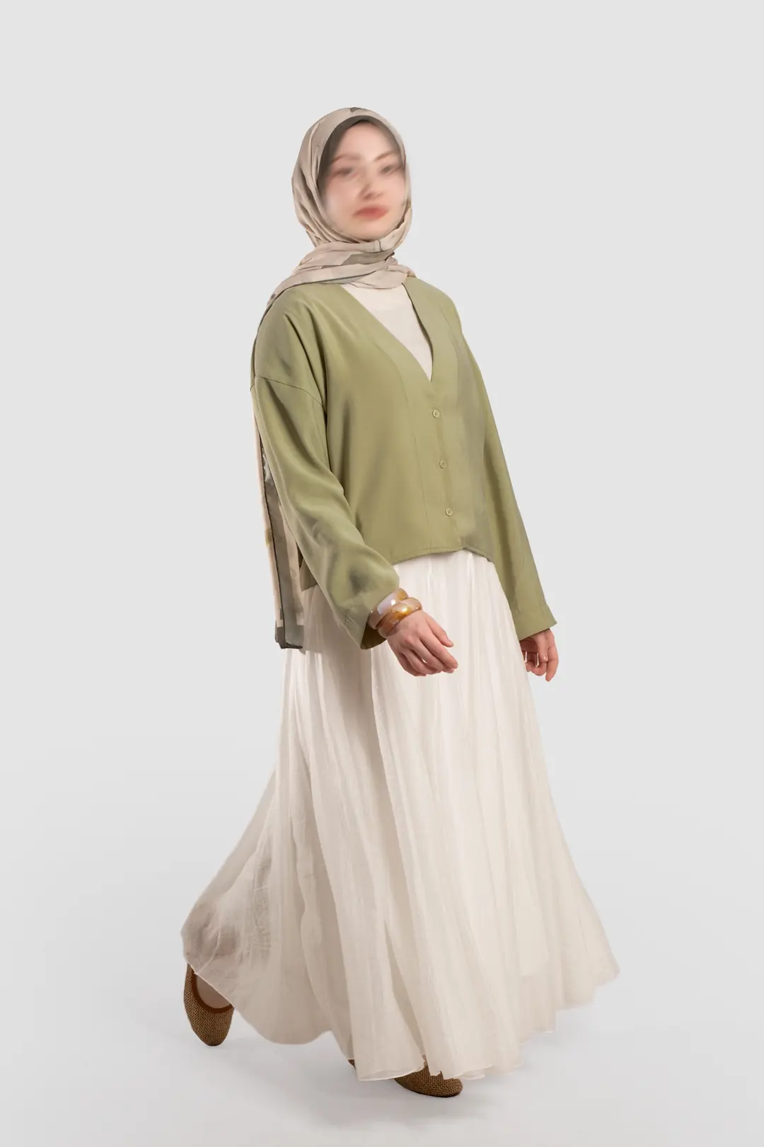 Soft Modal Button-Down Jacket, Sage
