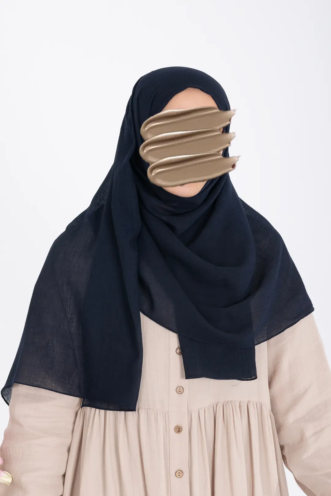 Natural Krinkıl Şal Lacivert