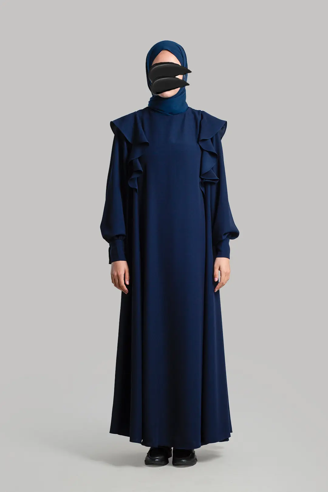 Princess Collar Abaya Navy Blue