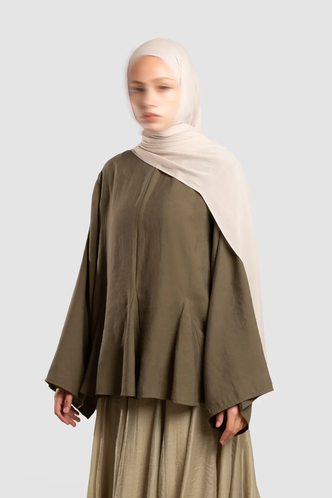 Gode Detailed Modal Blouse Khaki 3