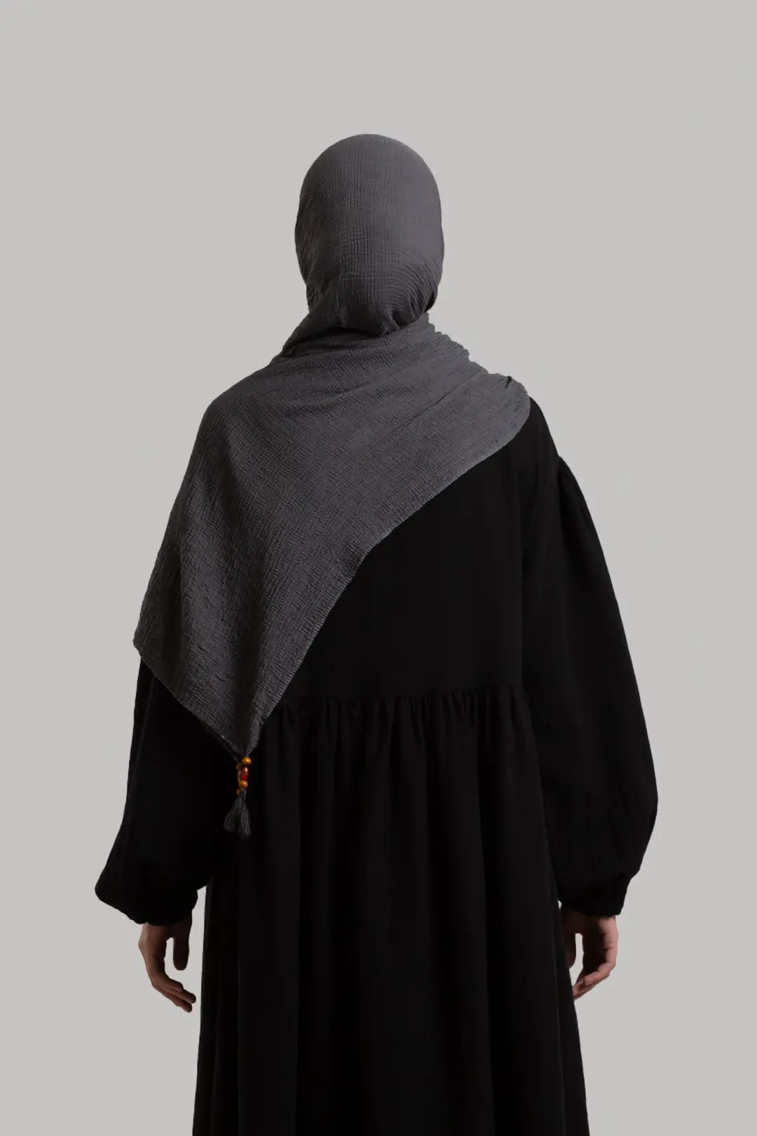Natural Buttoned Muslin Dress Black 6