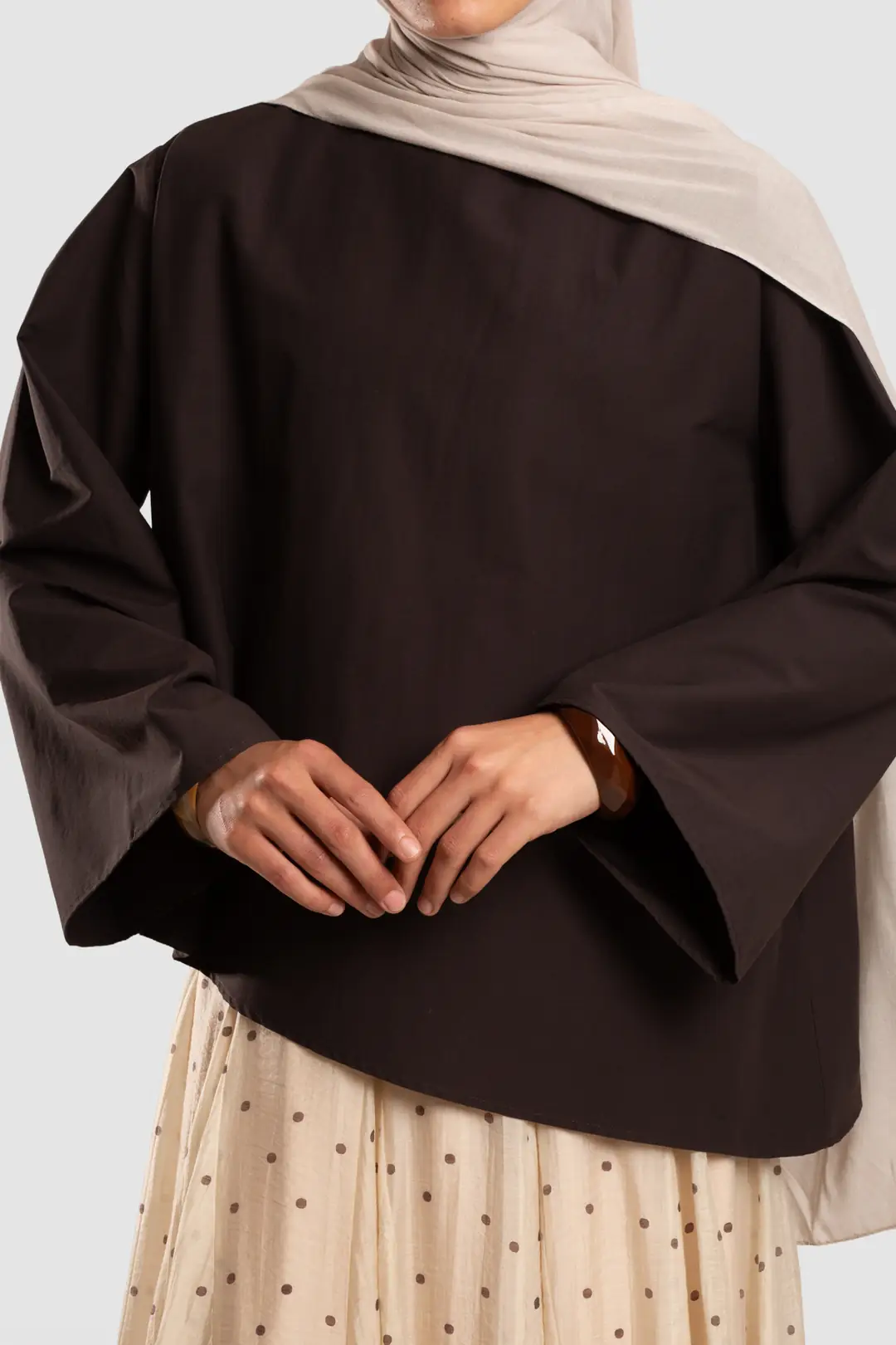 Asymmetric Poplin Blouse, Dark 4