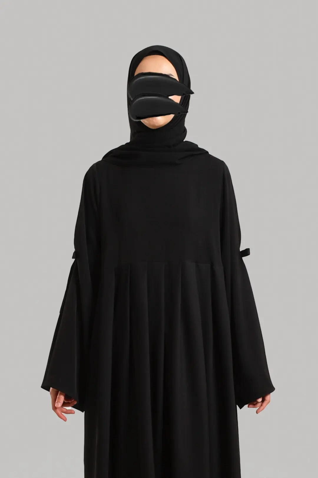 Black Abaya with Bow 2