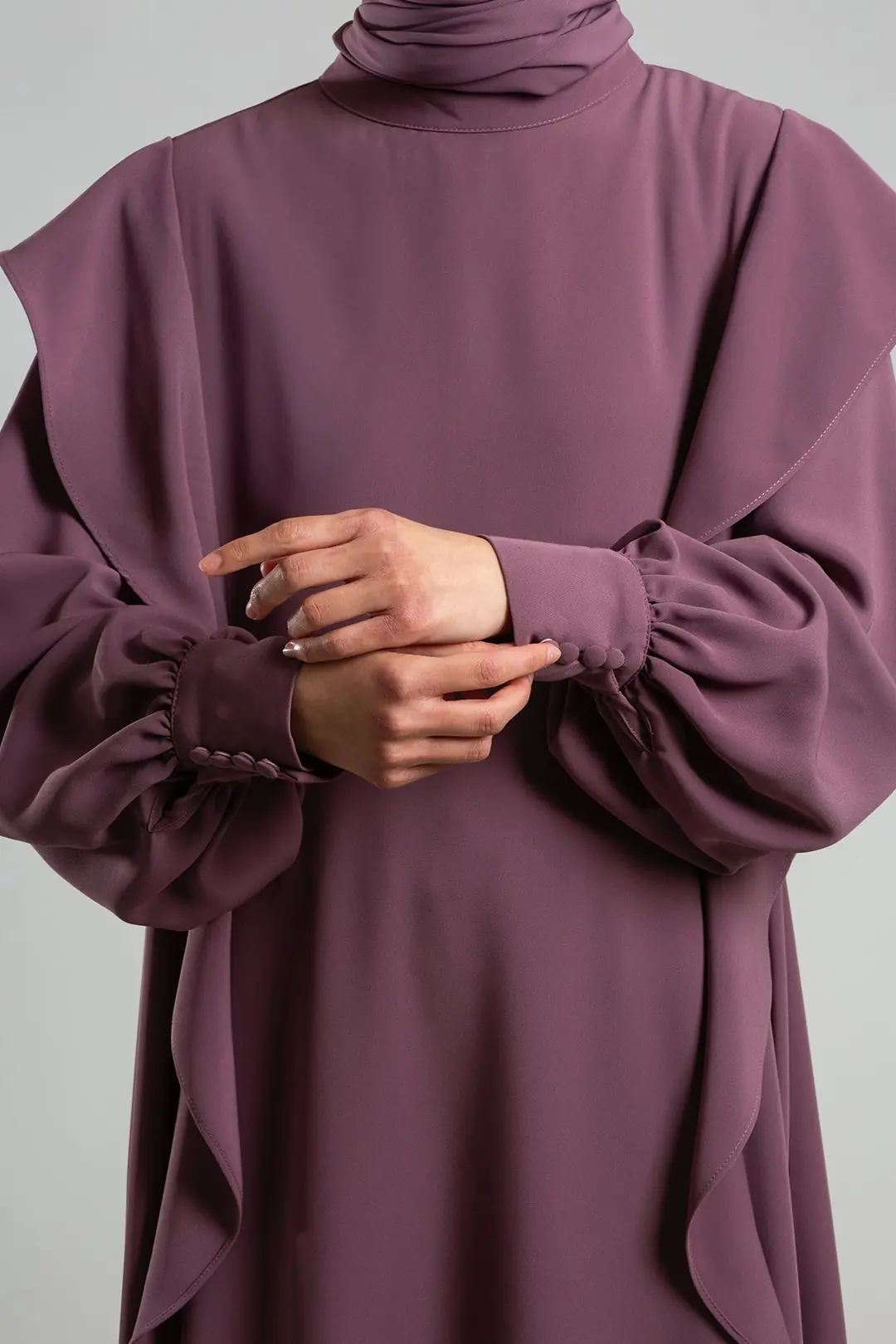 Ruffled Dress, Abaya, Rose Pink 4