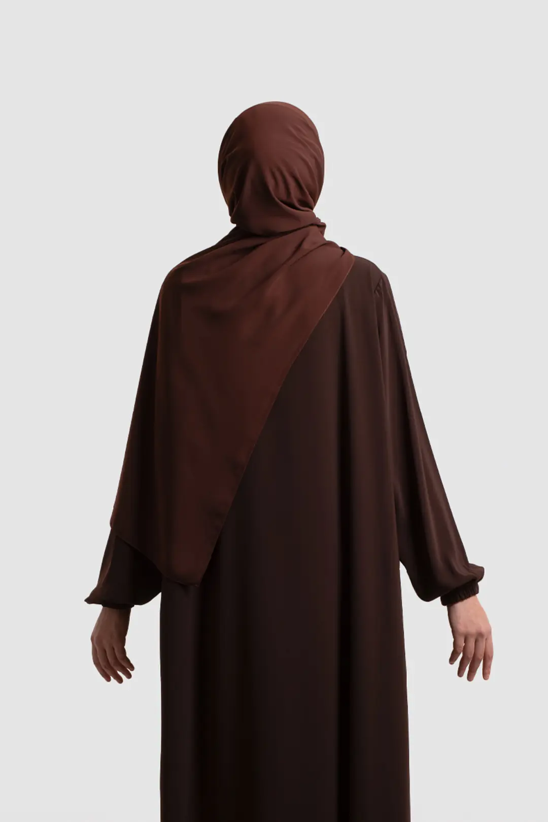 Arya Full-Length Zippered Abaya Bitter Brown 6