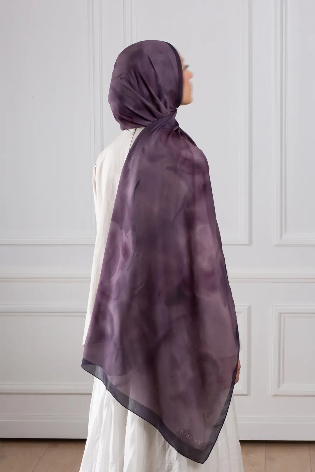 Antik Çiçek Desenli Soft Şal Lavanta