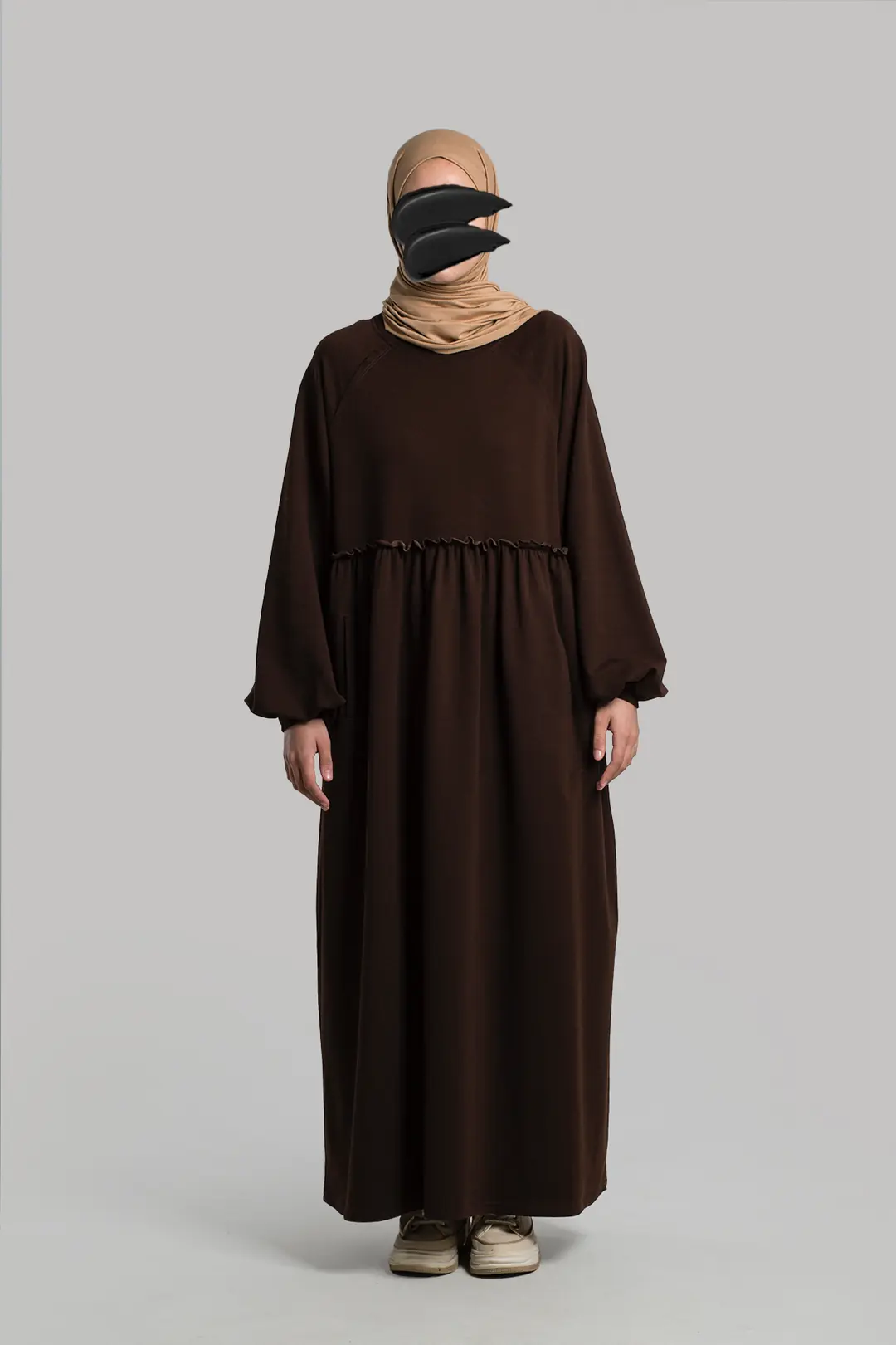 Oversize Sweat Elbise Acı Kahve 7