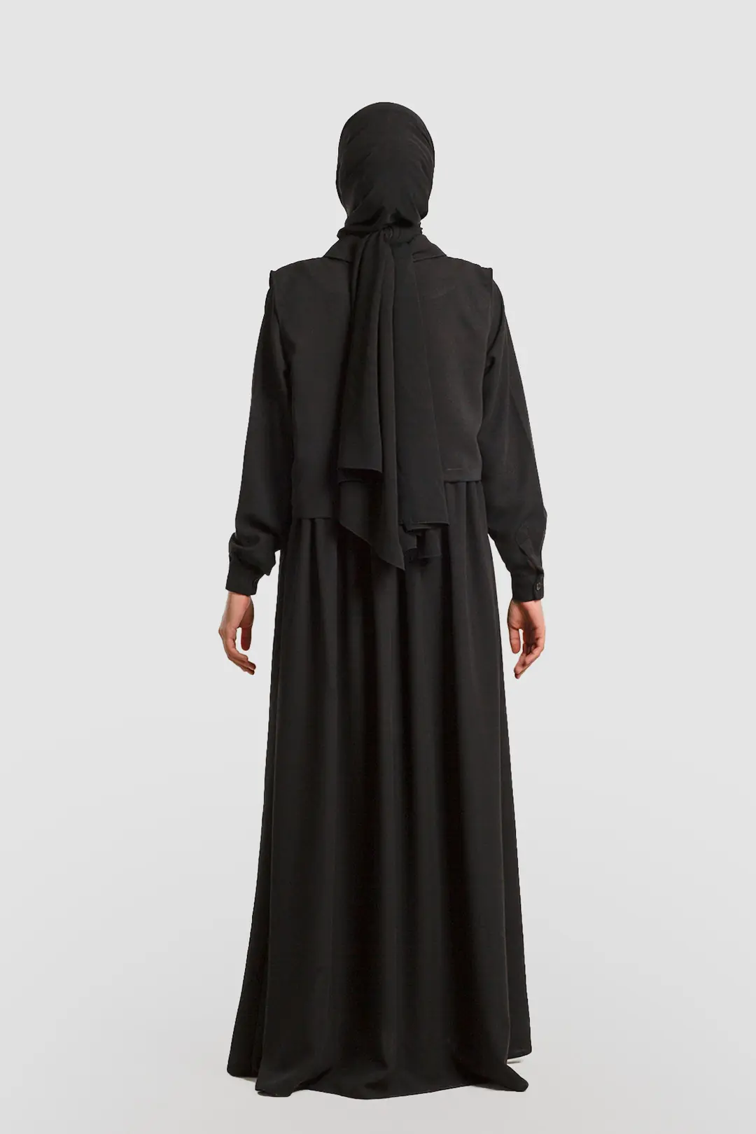Black Vest-Style Abaya 9
