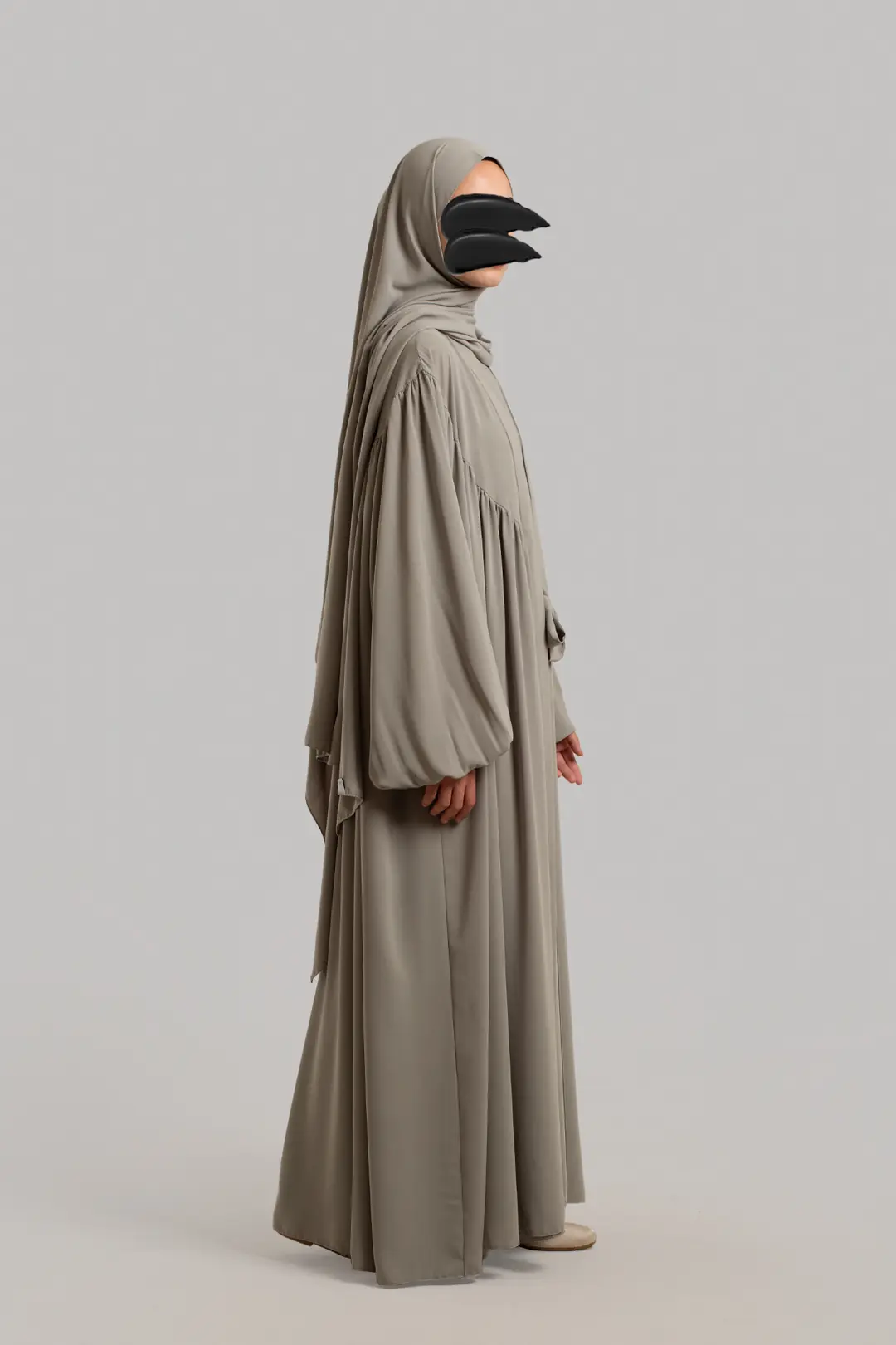 Robe-style Abaya Set in Soft Green