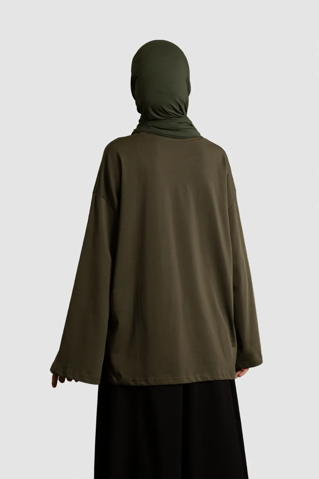 Basic Uzun Kollu Tişört Haki 6