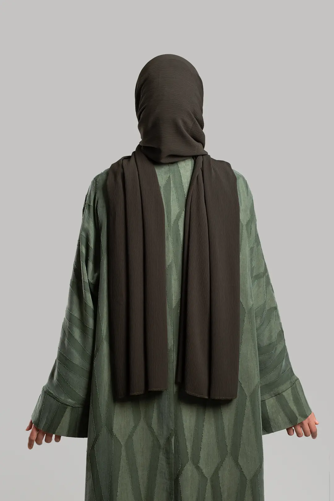 Jacquard Cupra Abaya Set Khaki 6