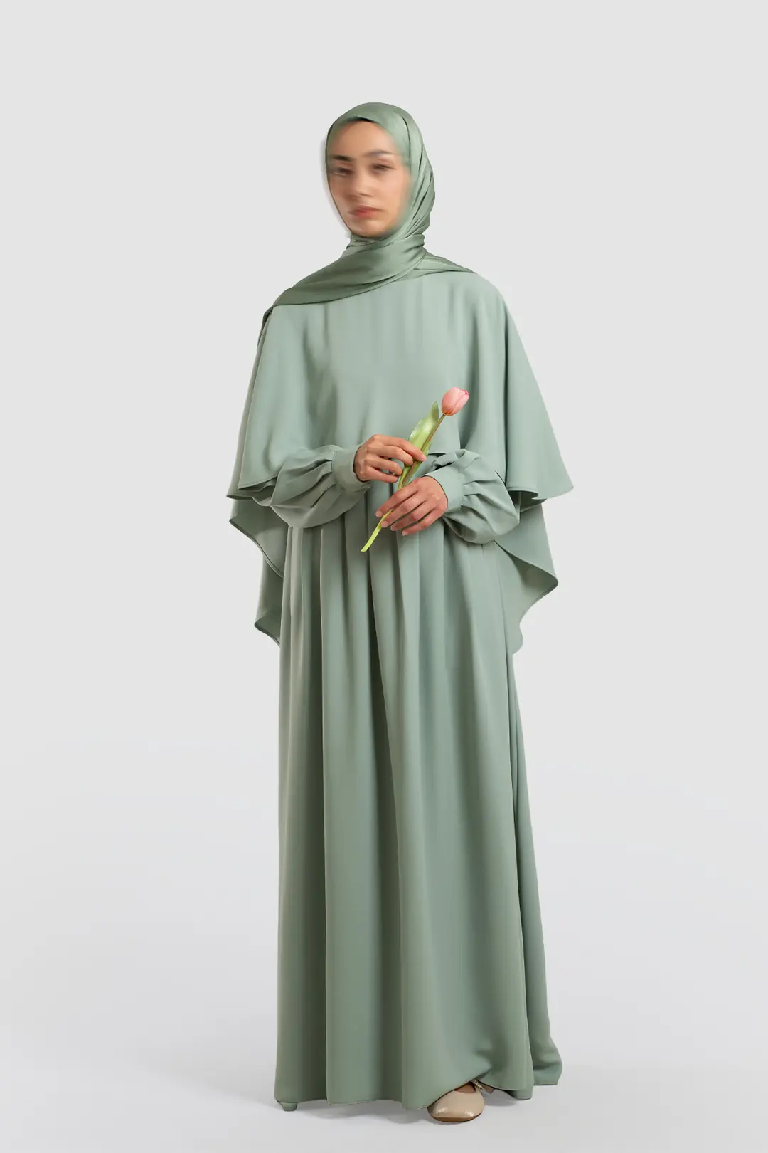 Cape Abaya Soft Green 7