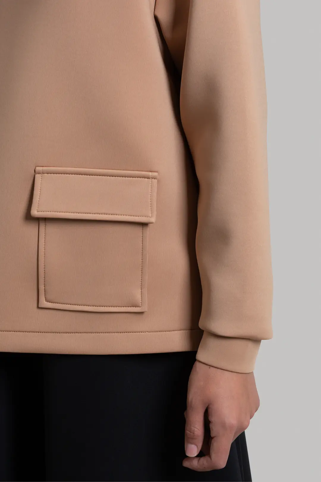 Puffy Scuba Sweatshirt Camel 8