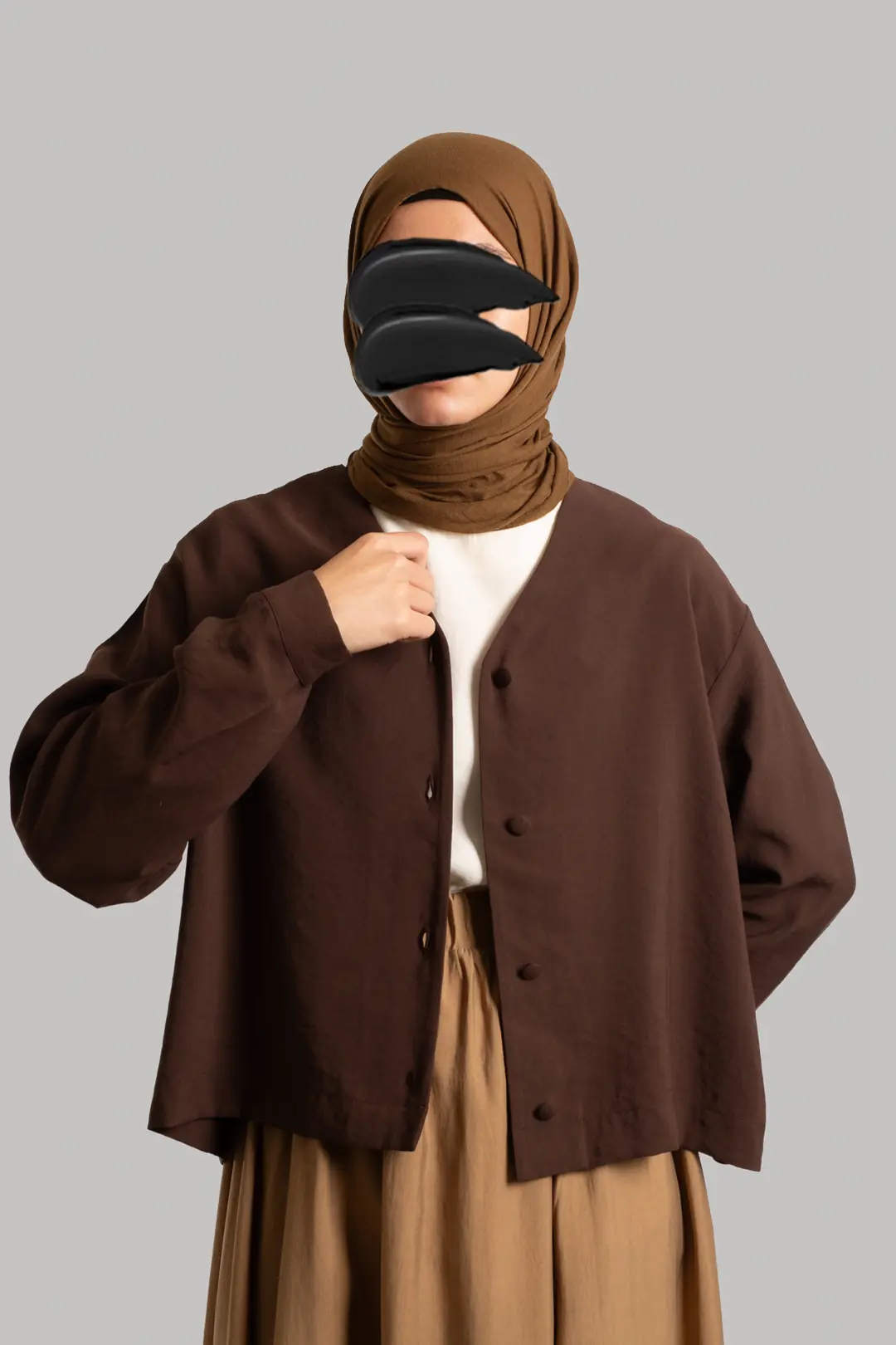 Modal Button-Down Jacket, Dark Brown 4