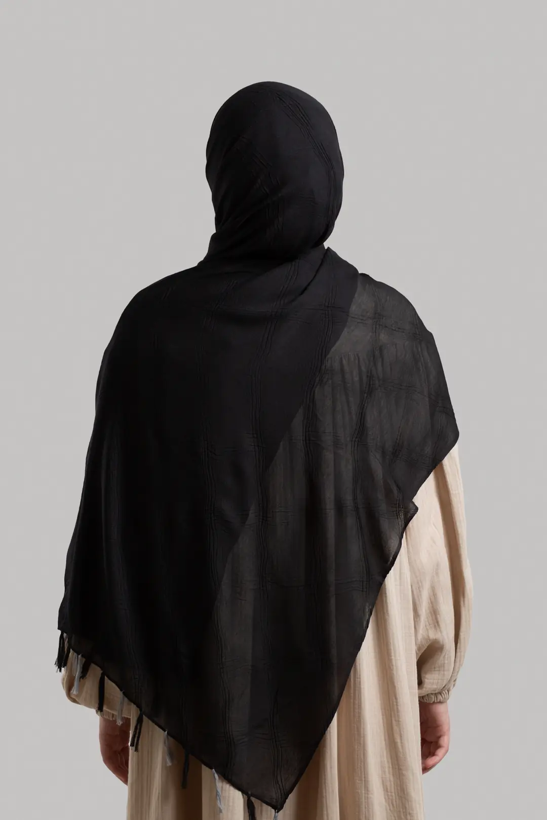 Bohem Desen Müslin Şal Siyah 4