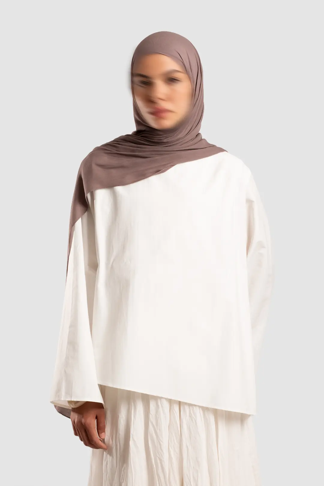 Asymmetric Poplin Blouse, Ecru 4