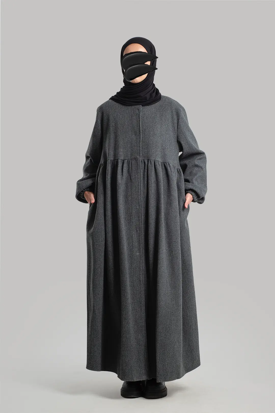Hijab Kaşe Kaban Gri 7