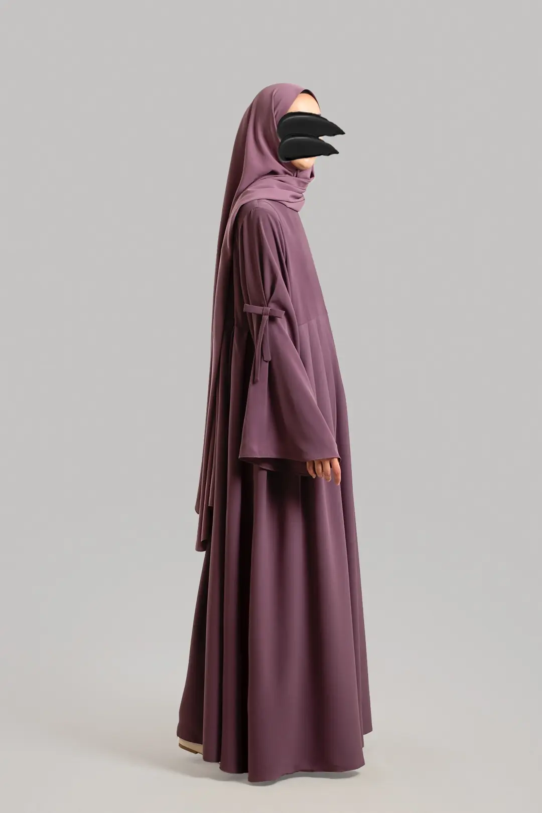 Bow-detailed Abaya, Plum 5