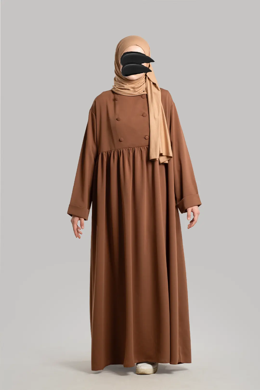 Bade Buttoned Abaya Coffee