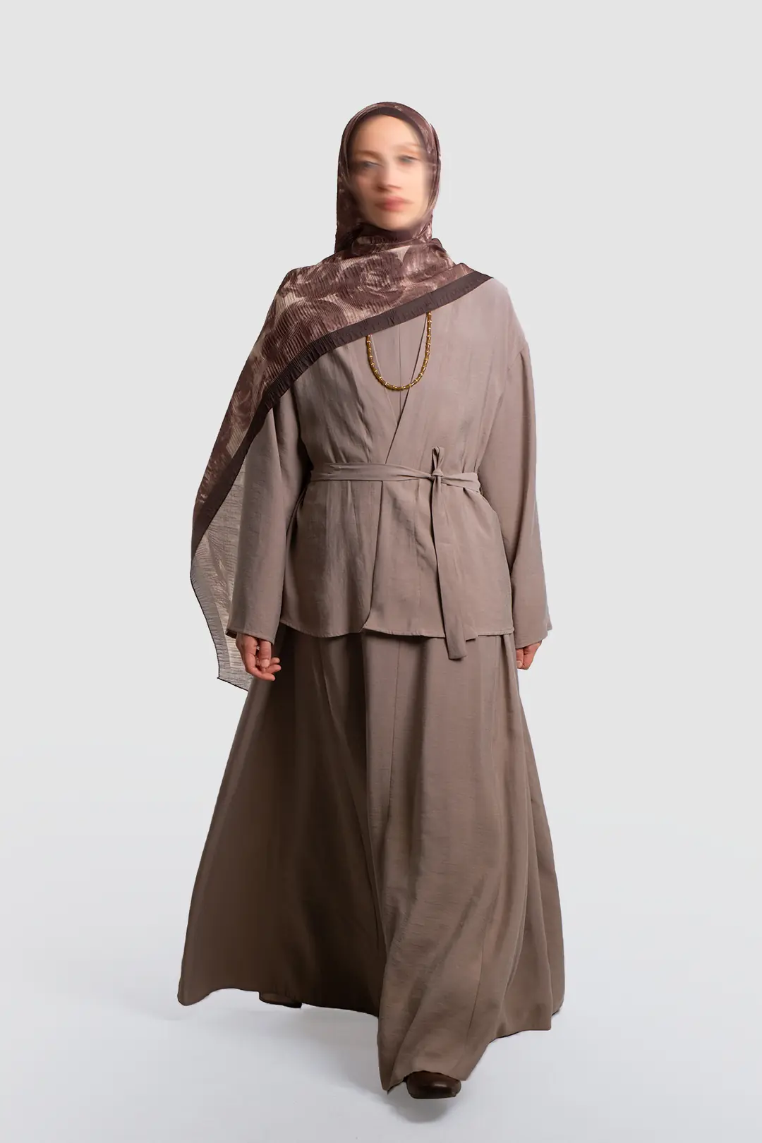 Modal Kimono Jile Elbise Takım Taş 6