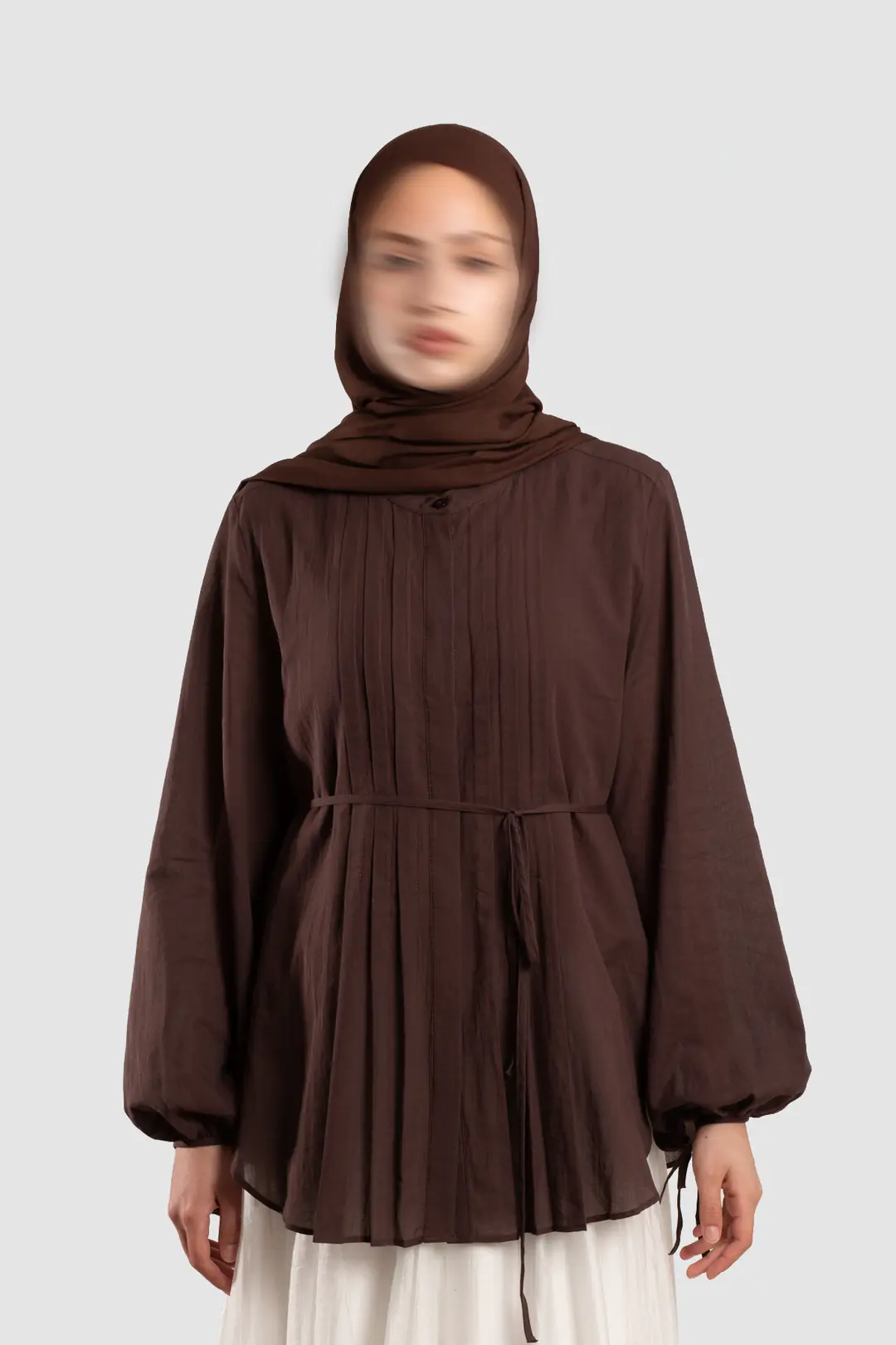 Ribbed Cotton Voile Shirt Dark Brown 9
