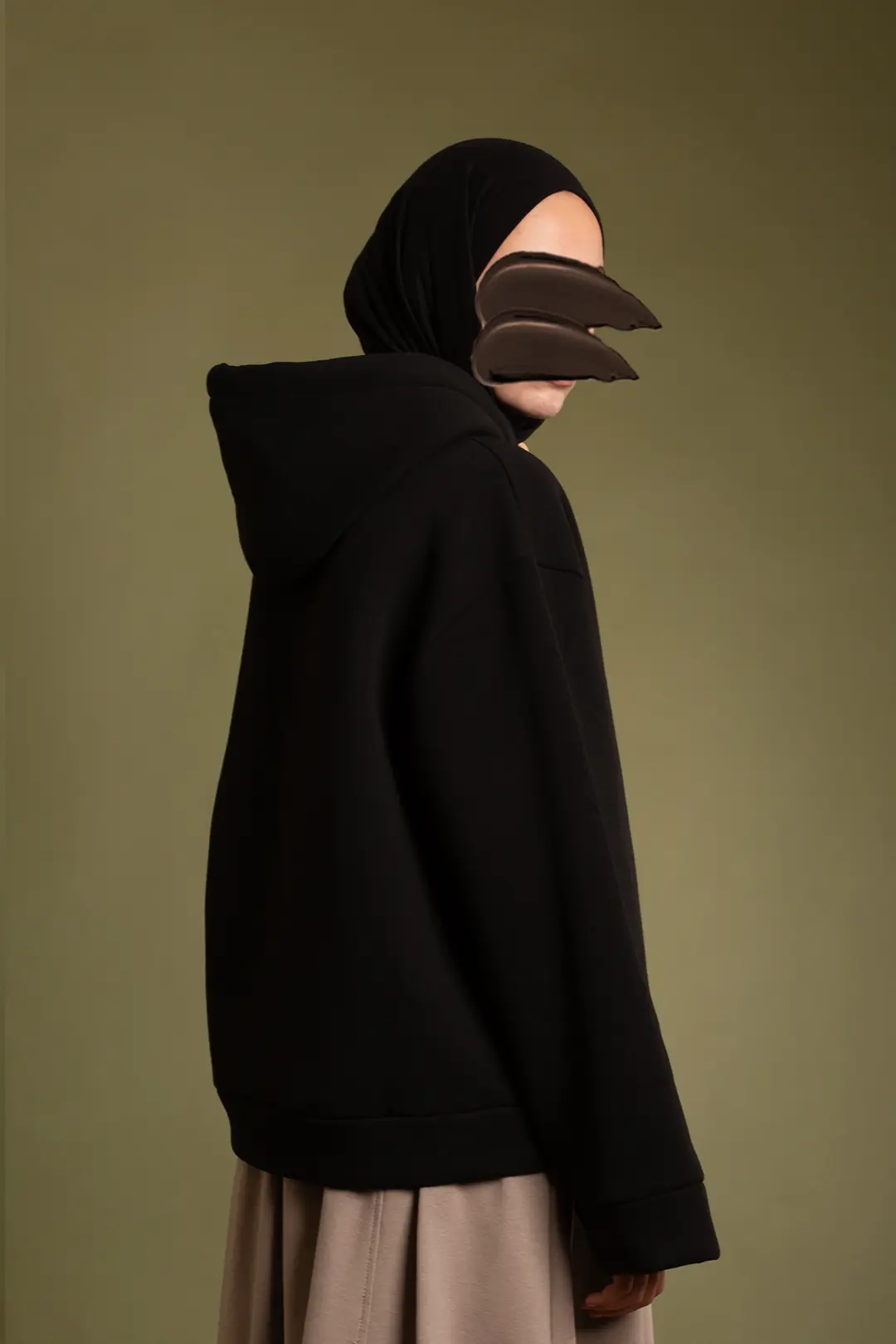 Basic Kapüşonlu Sweatshirt Siyah 7