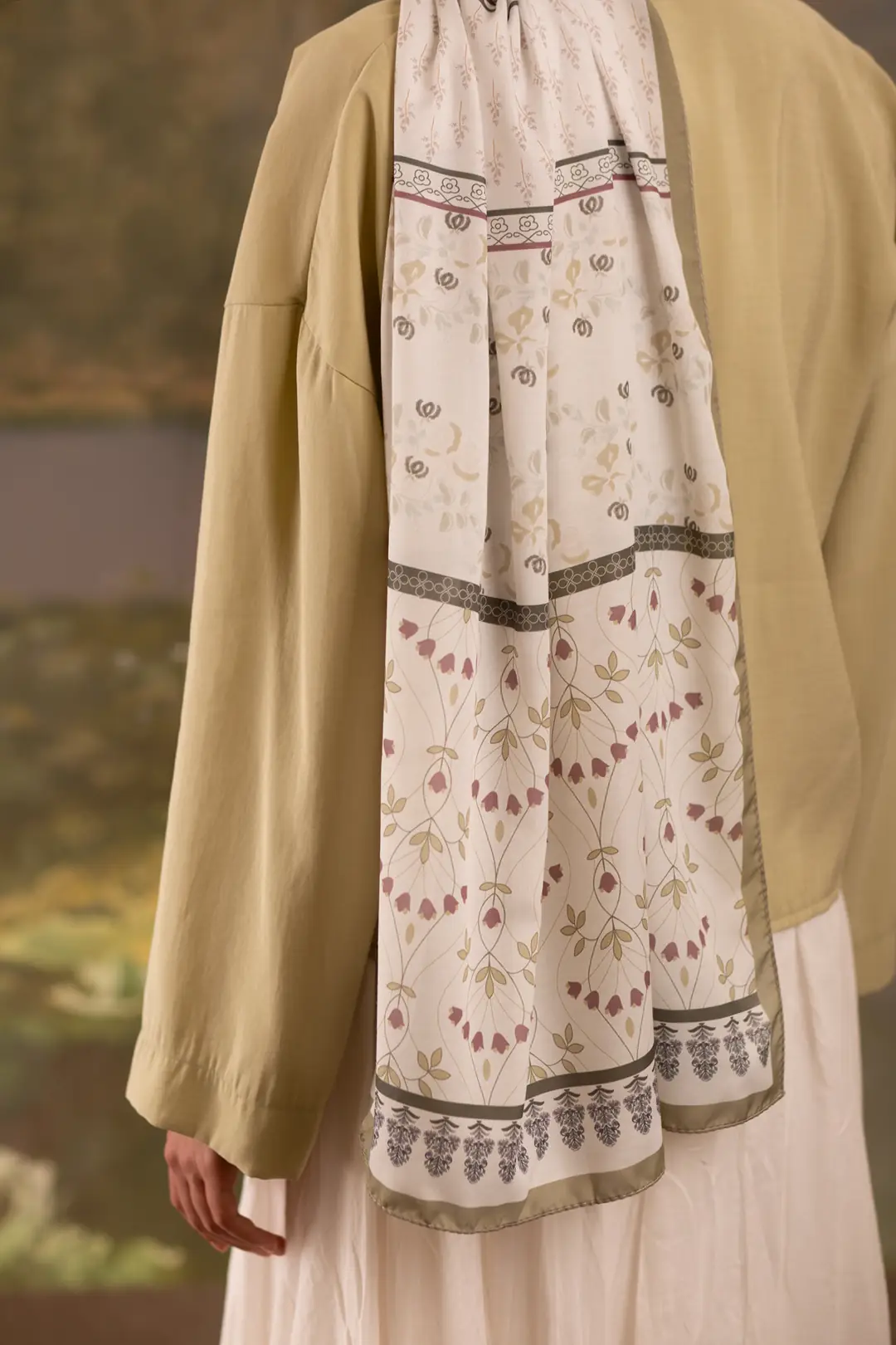 Floral Harmony Desenli Soft Şal Soft Yeşil 8