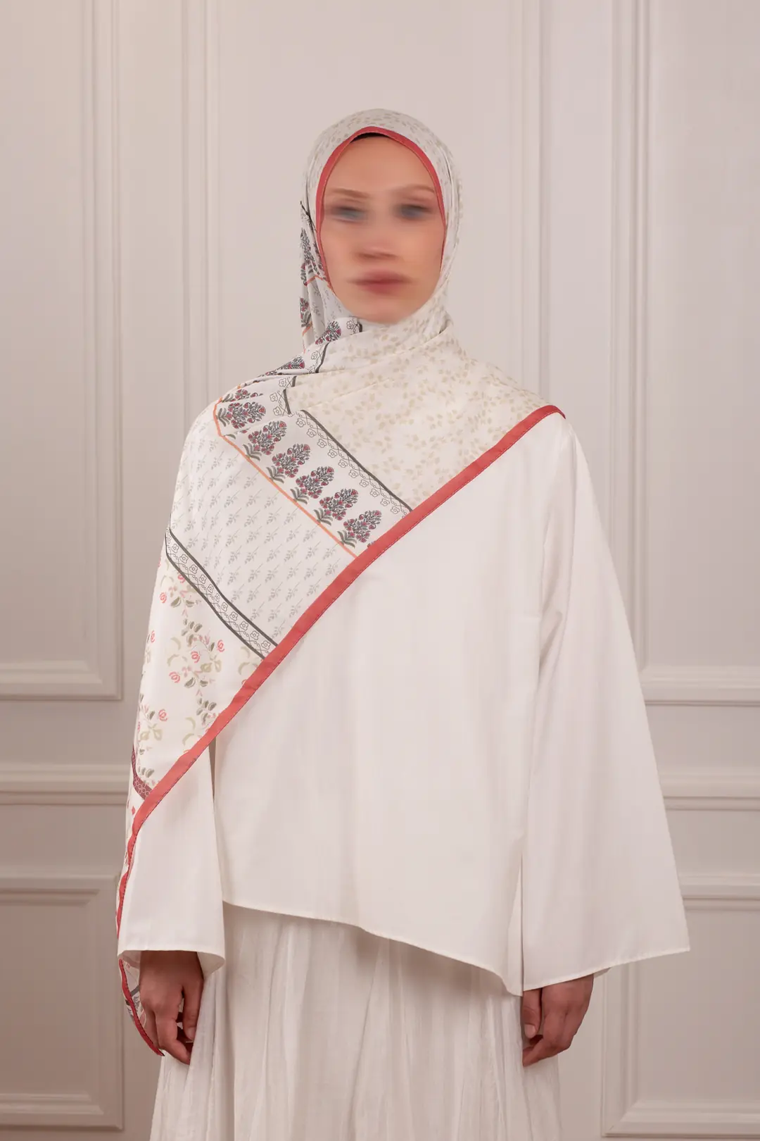 Floral Harmony Desenli Soft Şal Nar Çiçeği 3
