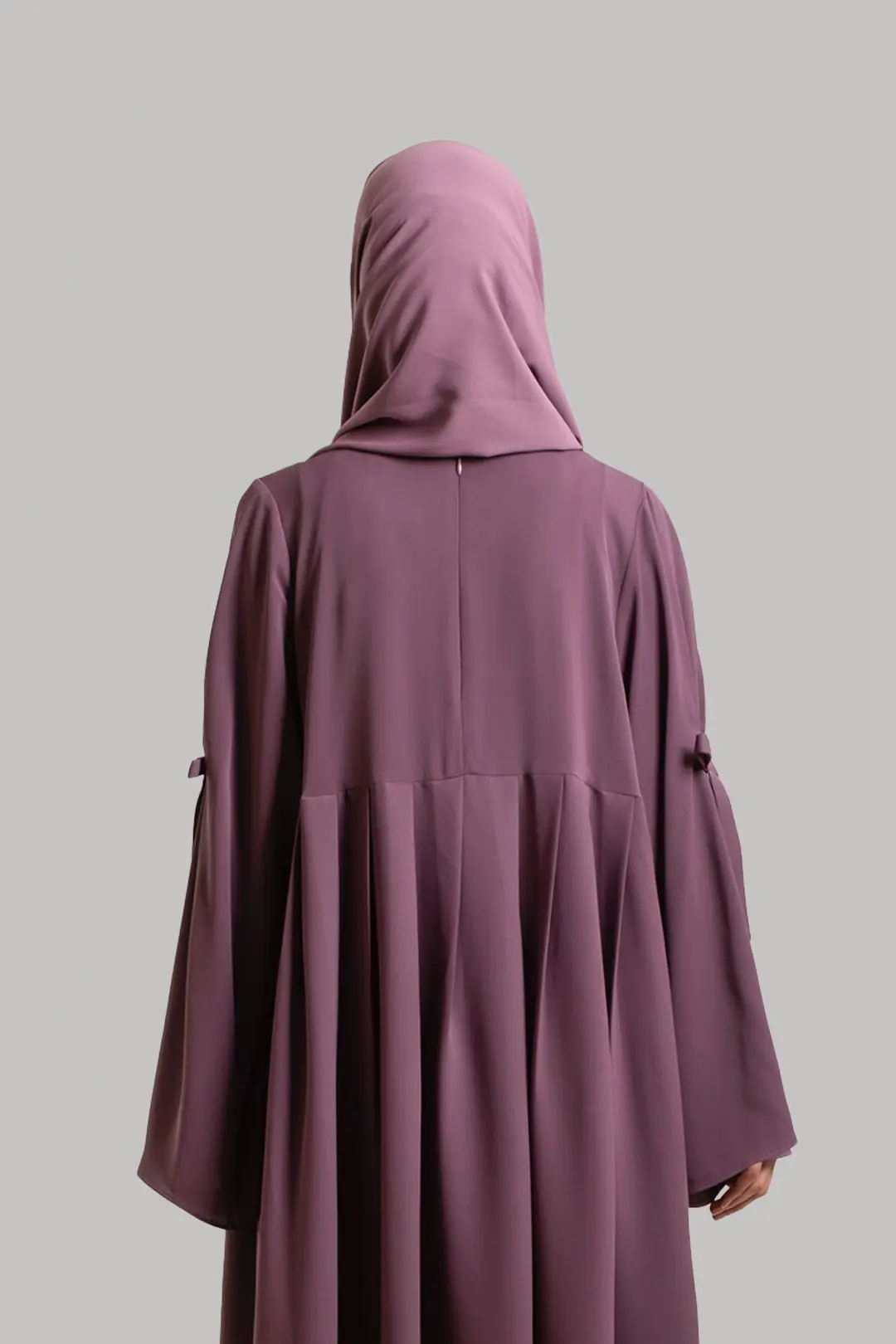 Bow-detailed Abaya, Plum 7