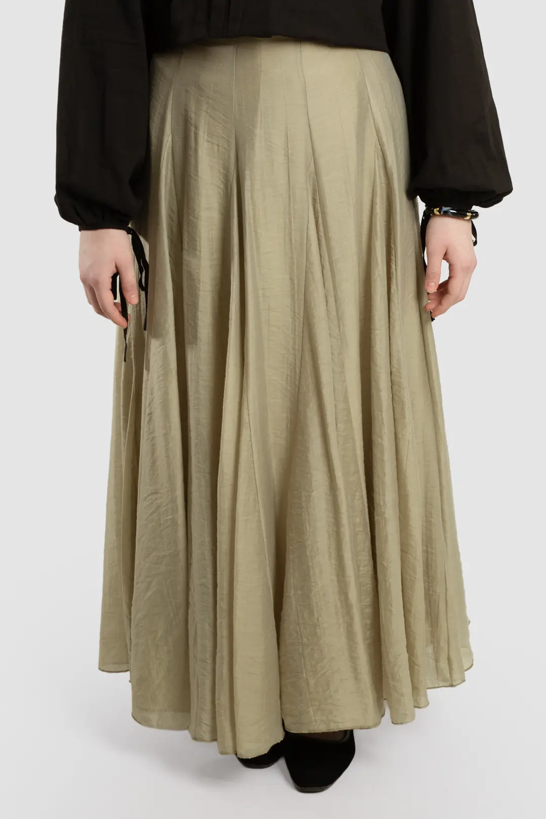 Tencel Flared Skirt Soft Green