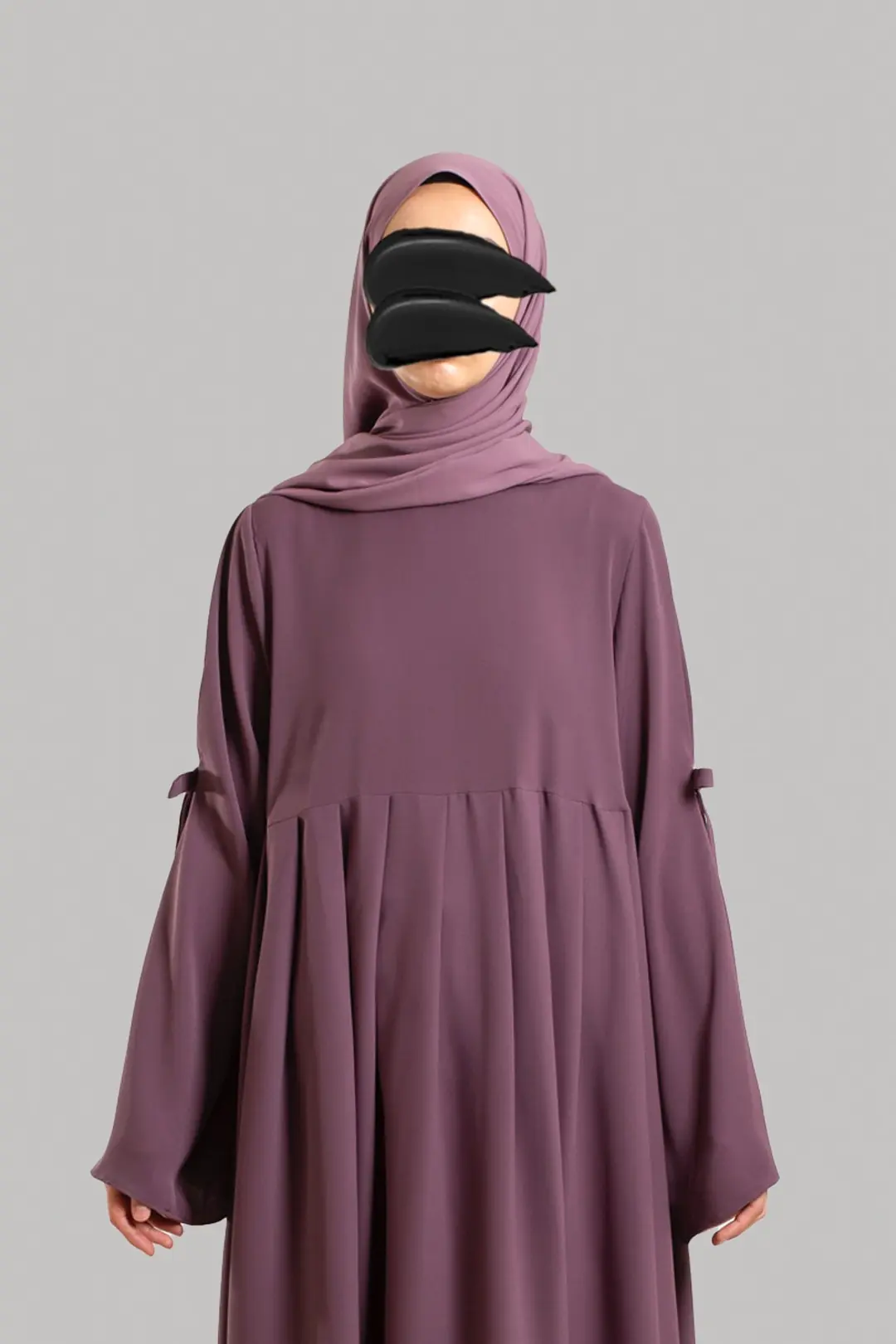 Bow-detailed Abaya, Plum 4