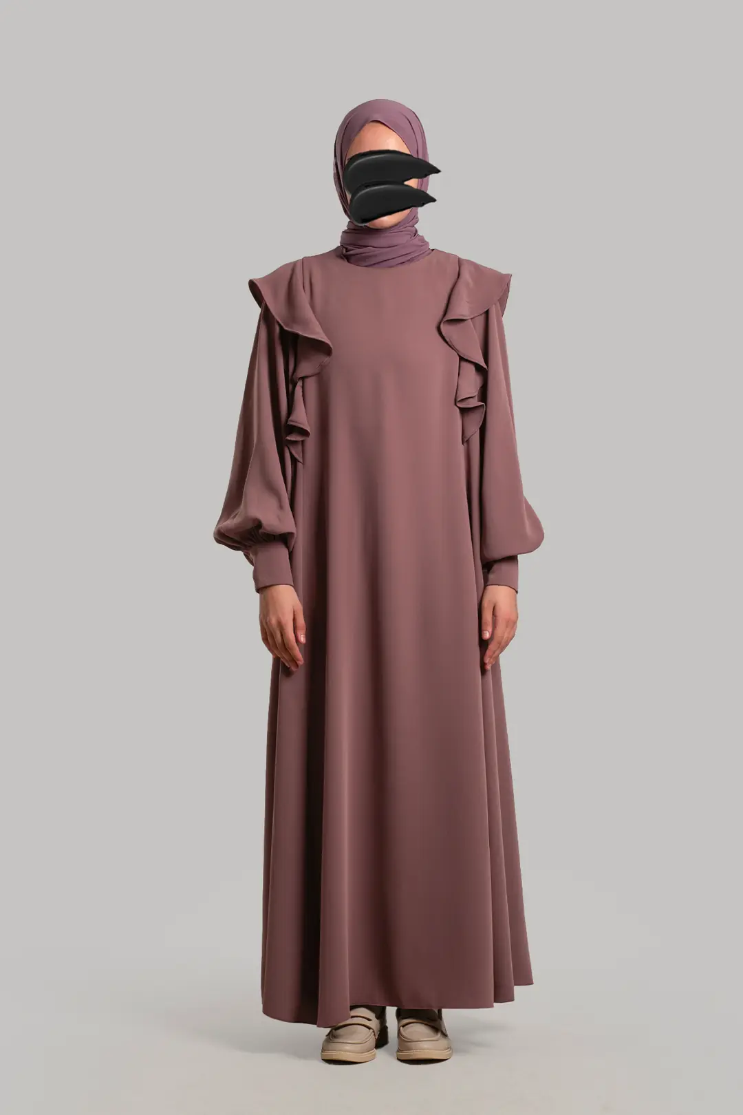 Princess Collar Abaya, Rose Pink