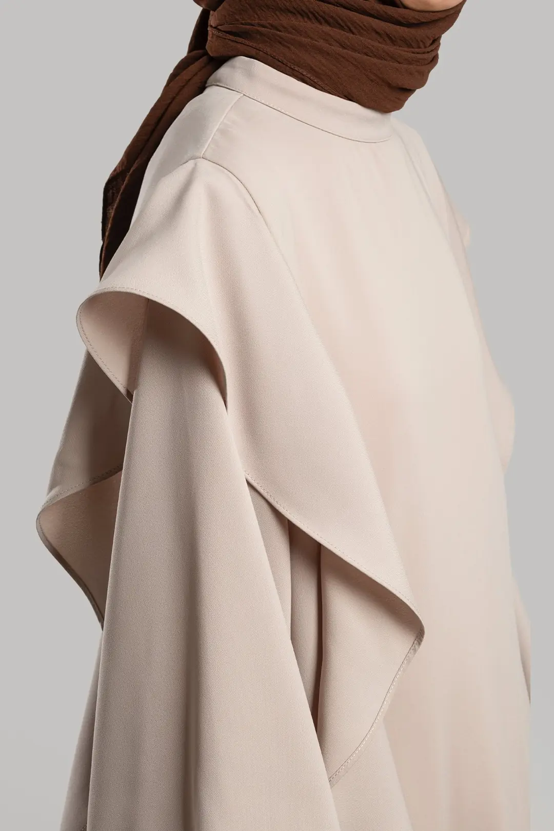 Ruffled Dress, Abaya, Stone 3