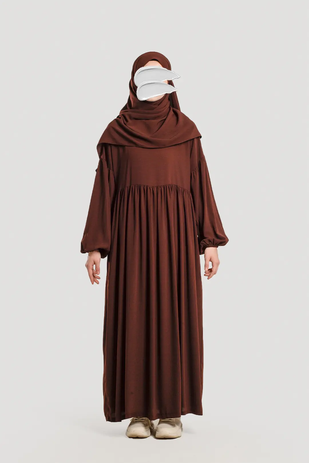 Hijab Dress, Abaya, Dark Brown