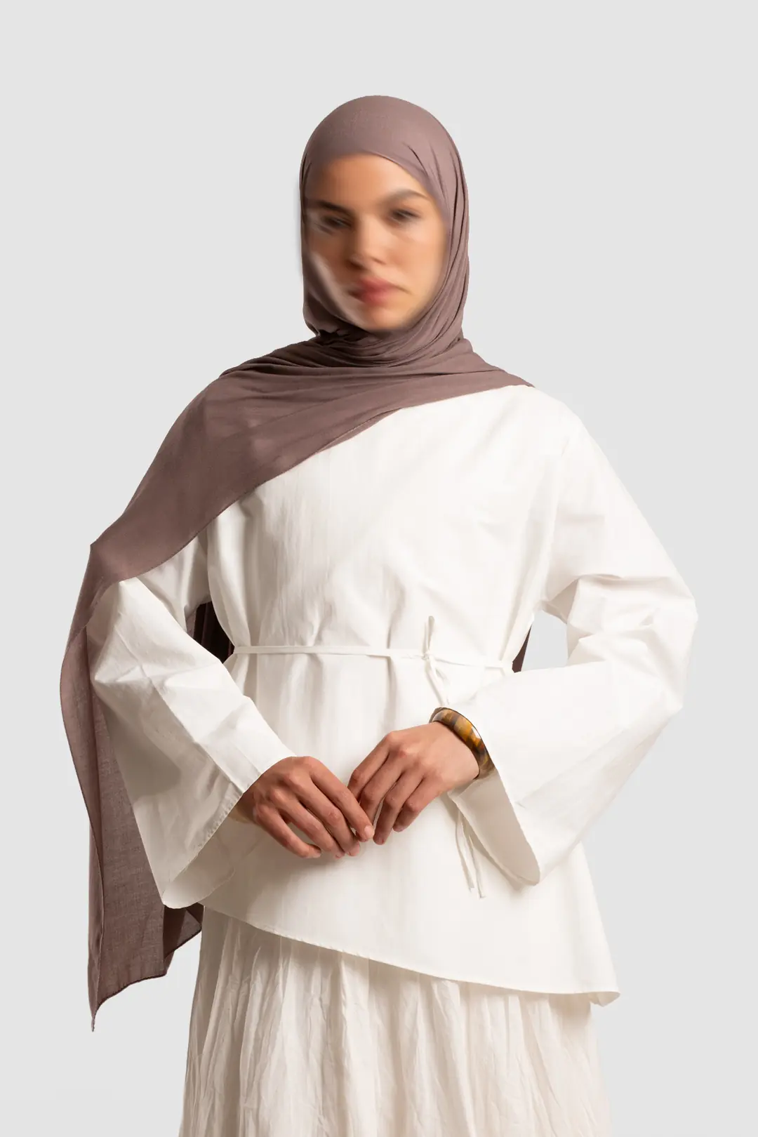Asymmetric Poplin Blouse, Ecru 3