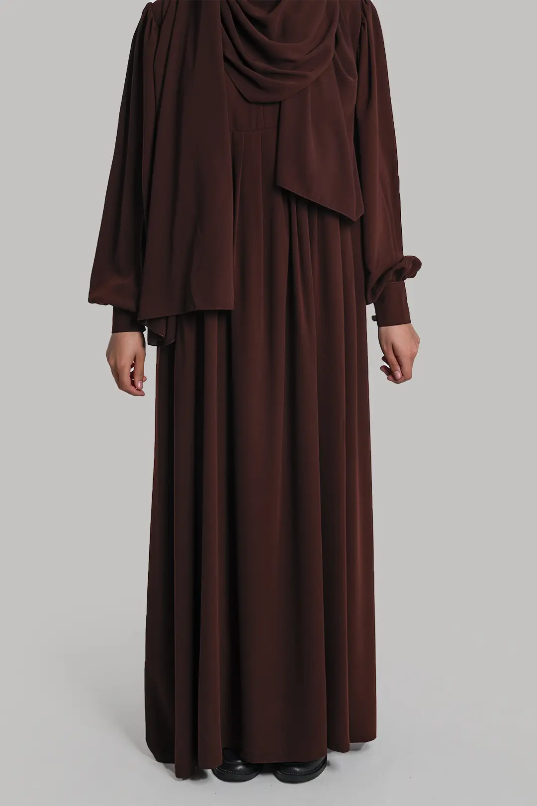 Melisa Pleated Dress Dark Brown 9