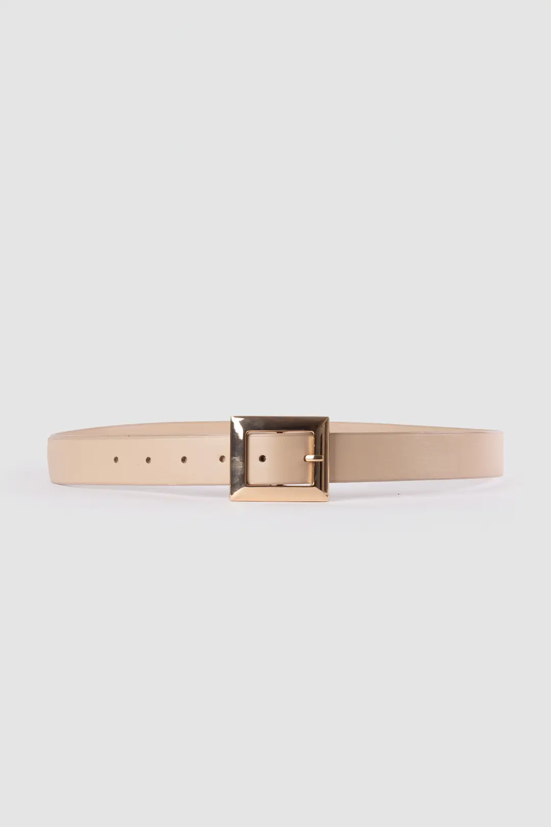 Square Buckle Thick Belt with Stone