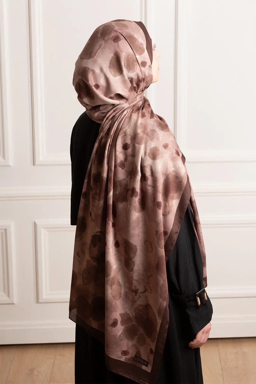 Autumn Serenade Patterned Soft Shawl in Coffee 10