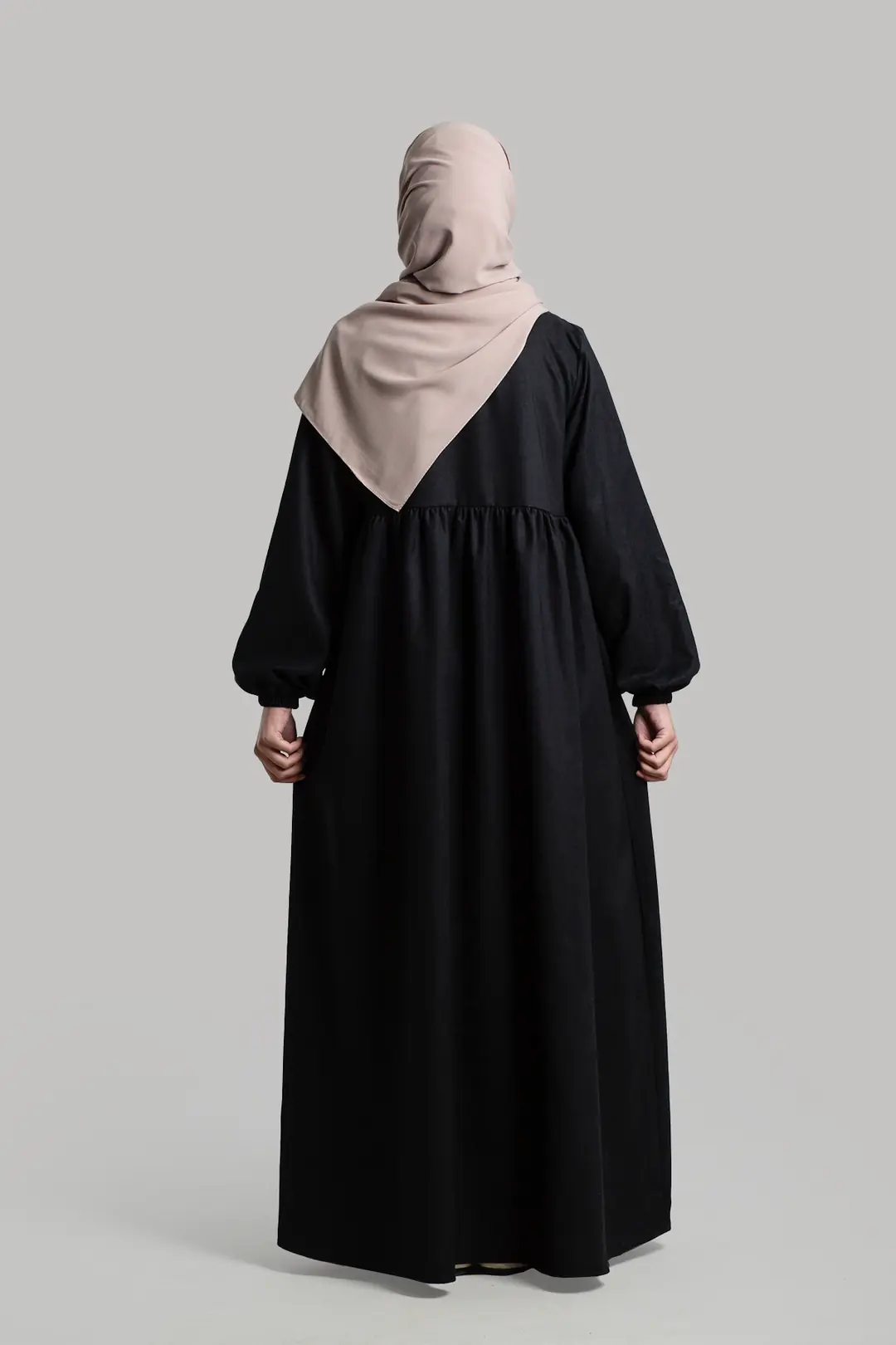 Suede Dress Abaya Black 5