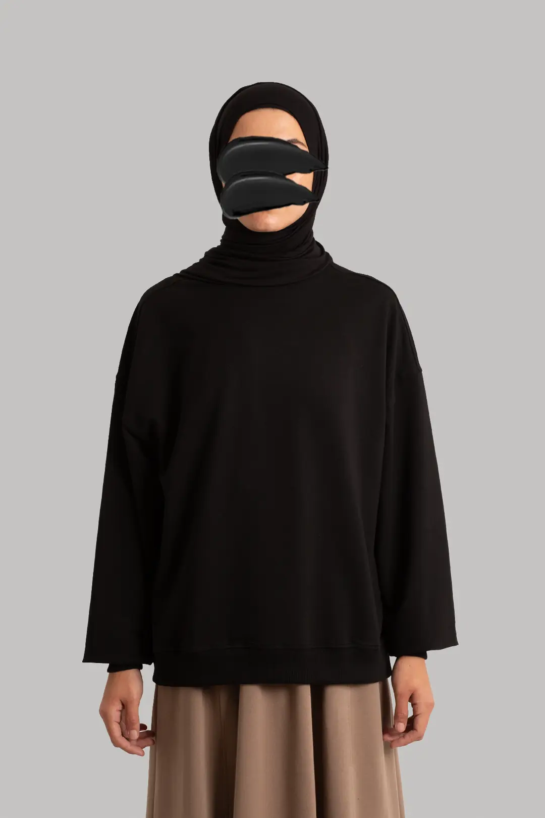 Oversize Short Sweatshirt Black