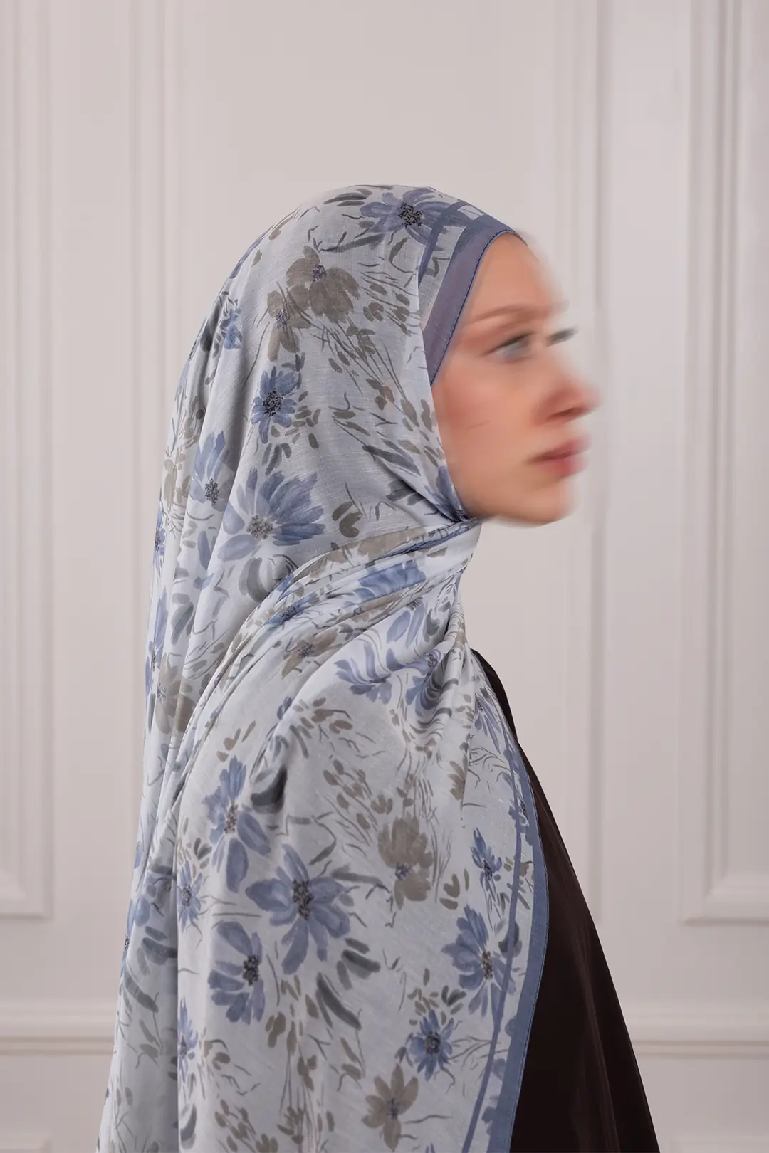 Lalin Desenli Soft Şal Buz Mavisi 5