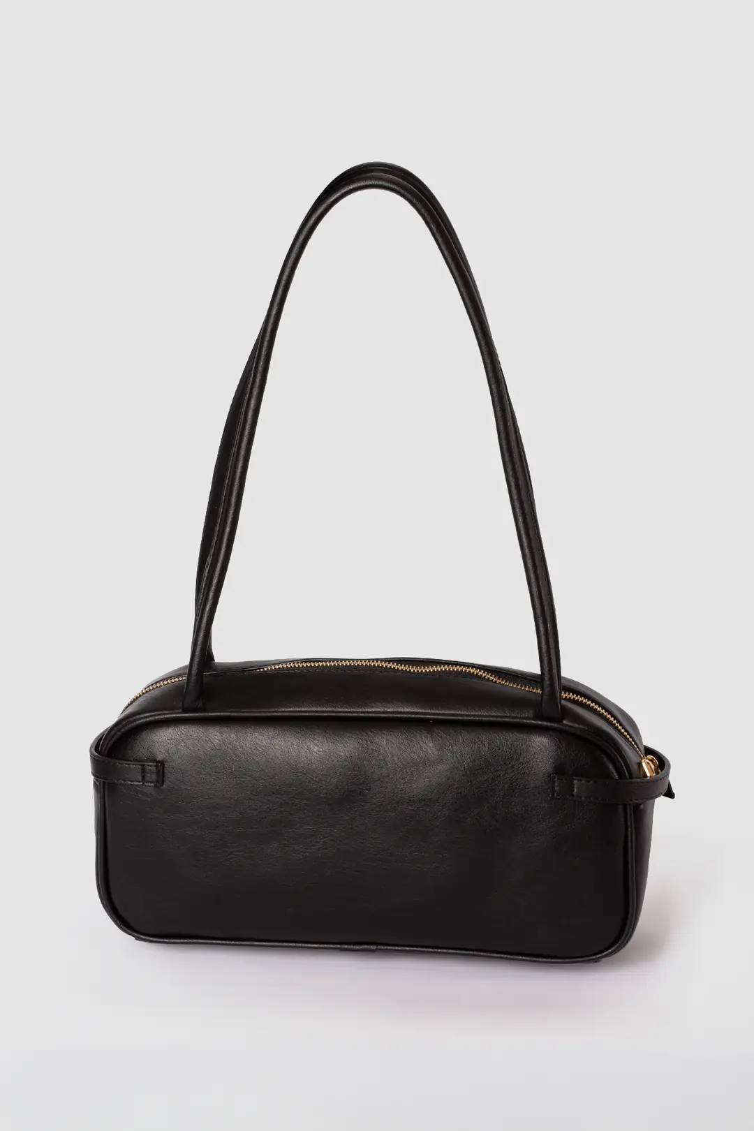 Baguette Leather Shoulder Bag, Black 5