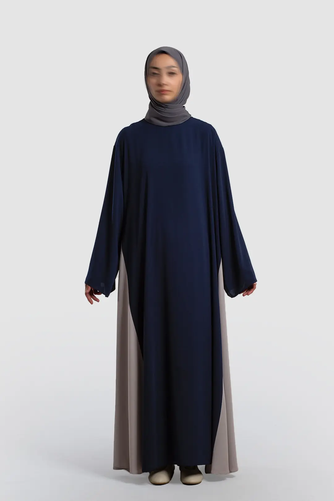 Asude Garnili Elbise Lacivert